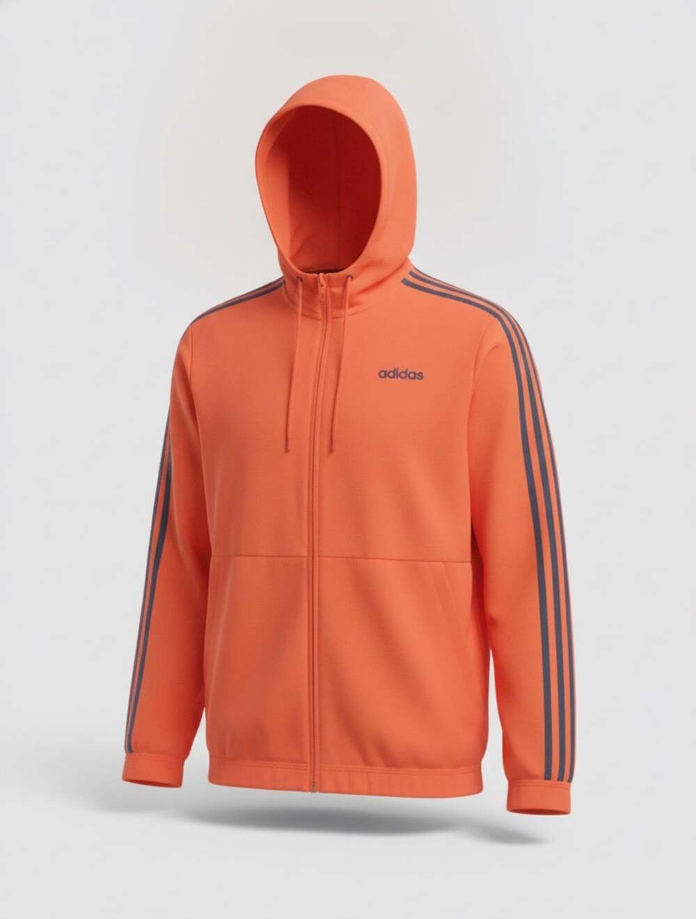 Adidas Full-Zip Hoodie Size L Orange